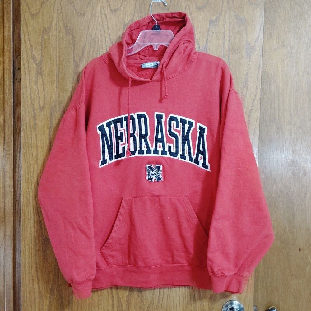 Nebraska Cornhuskers Sweatshirt Sz XXL 2XL Hoodie Embroidered Red Vintage